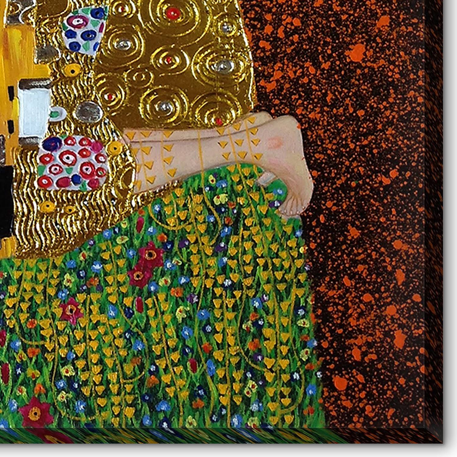 La Pastiche Gustav Klimt &The Kiss& (Full View - Luxury Line) Hand Painted Oil Reproduction