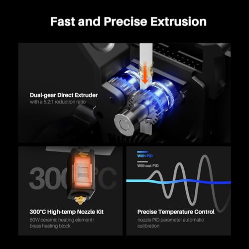 ELEGOO Neptune 3 Pro FDM 3D Printer with Auto Bed Leveling, Dual-Gear Direct Extruder, Dual Lead Screw Drive, Removable Capacitive Screen, 8.85x8.85x11in Large Printing Size