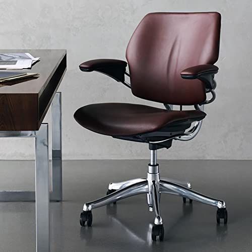 Humanscale Freedom Office Chair - Ergonomic Work Chair with Standard Height Adjustable Duron Arms - Wheels for Carpet - Graphite Frame with Crocus Lotus Fabric