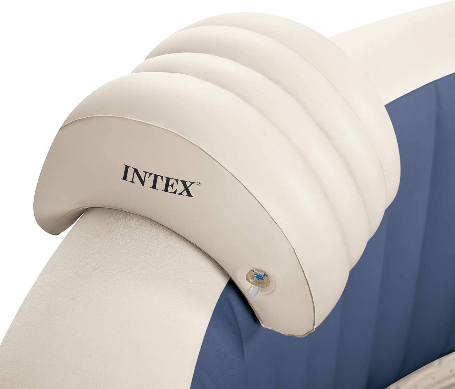 Intex 28431E PureSpa Plus 85in x 25in Outdoor Portable Inflatable 6 Person Round Hot Tub Spa with 170 Bubble Jets, Cover, Built in Heater Pump, and 2 Non-Slip Seats, Navy