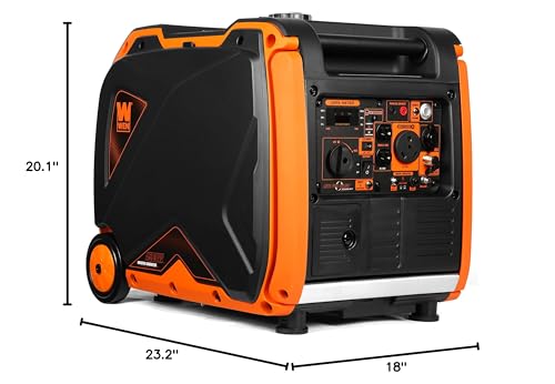 WEN Quiet 6800-Watt Dual Fuel RV-Ready Electric Start Portable Inverter Generator with Fuel Shut Off and CO Watchdog for Electric Vehicle Backup (DF680iX)