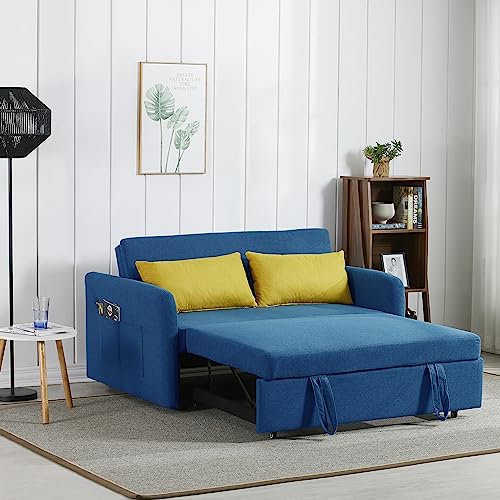 TRIPLE TREE Loveseat Sofa Bed,3-in-1 Convertible Sleeper Chair Pull Out Sofa Bed with Adjustable Backrest,Sofa,Lounger Chair,Twin Bed for Apartment Office Living Room,Cream Fabric