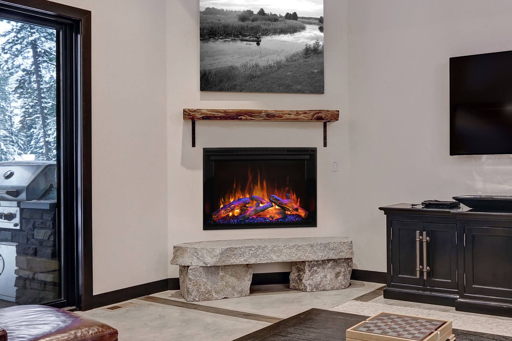 Modern Flames Redstone 30 inch Built in Electric Fireplace Insert | Electric Firebox Heater | RS-3021 by Electric Fireplaces Dep
