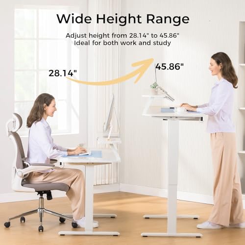 COMHOMA Electric Standing Desk with Drawers, 48 x 24'' Sit Stand up Desk with Monitor Stand, Laptop Stand, Height Adjustable Ergonomic Home Office Computer Desk with Memory Preset Controller (Black)