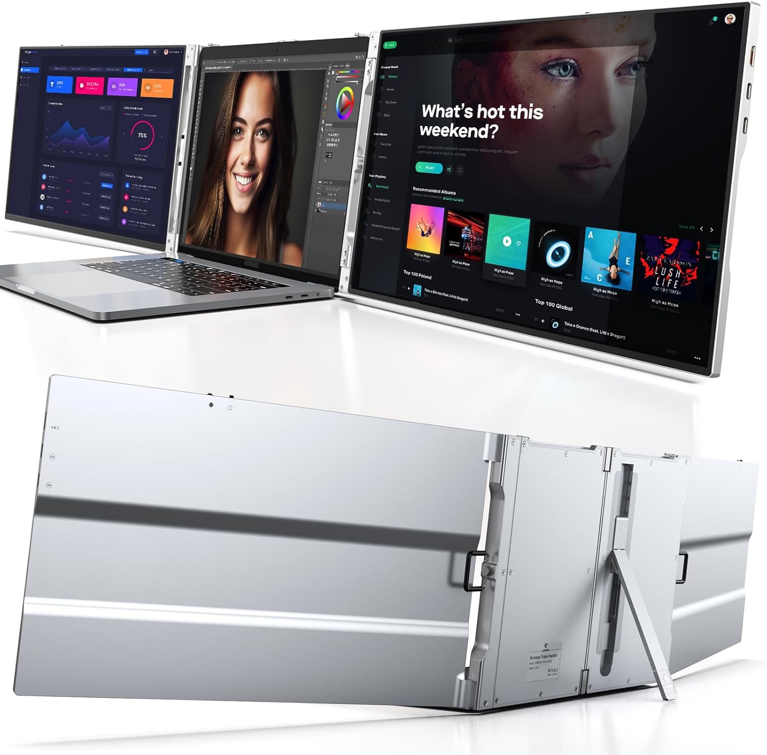 L LIMINK LK15 Portable Triple Monitor for 13-16" Laptop LK16 Portable Triple Monitor for 15-17.3 Inch Laptop
