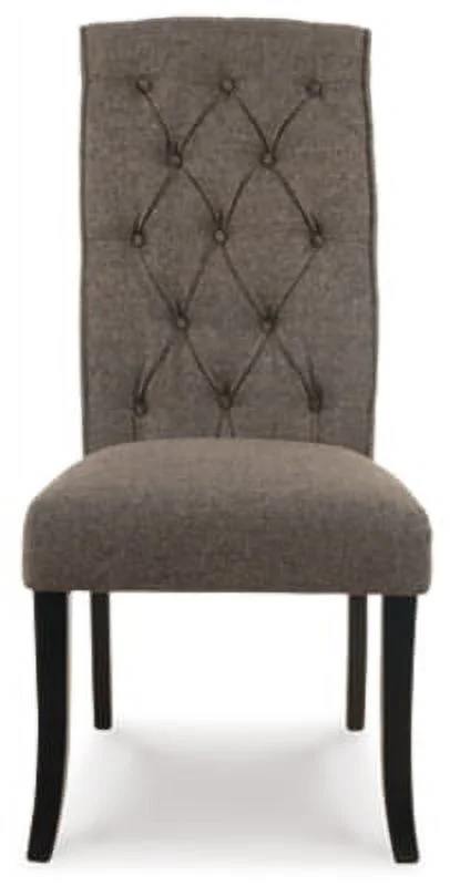 Signature Design by Ashley Tripton Classic Tufted Upholstered Armless Dining Chair, Set of 2, Brownish Gray