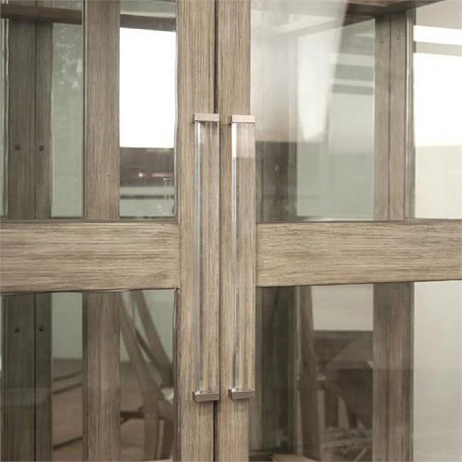Bowery Hill Contemporary 5 Shelf Curio Cabinet in Natural