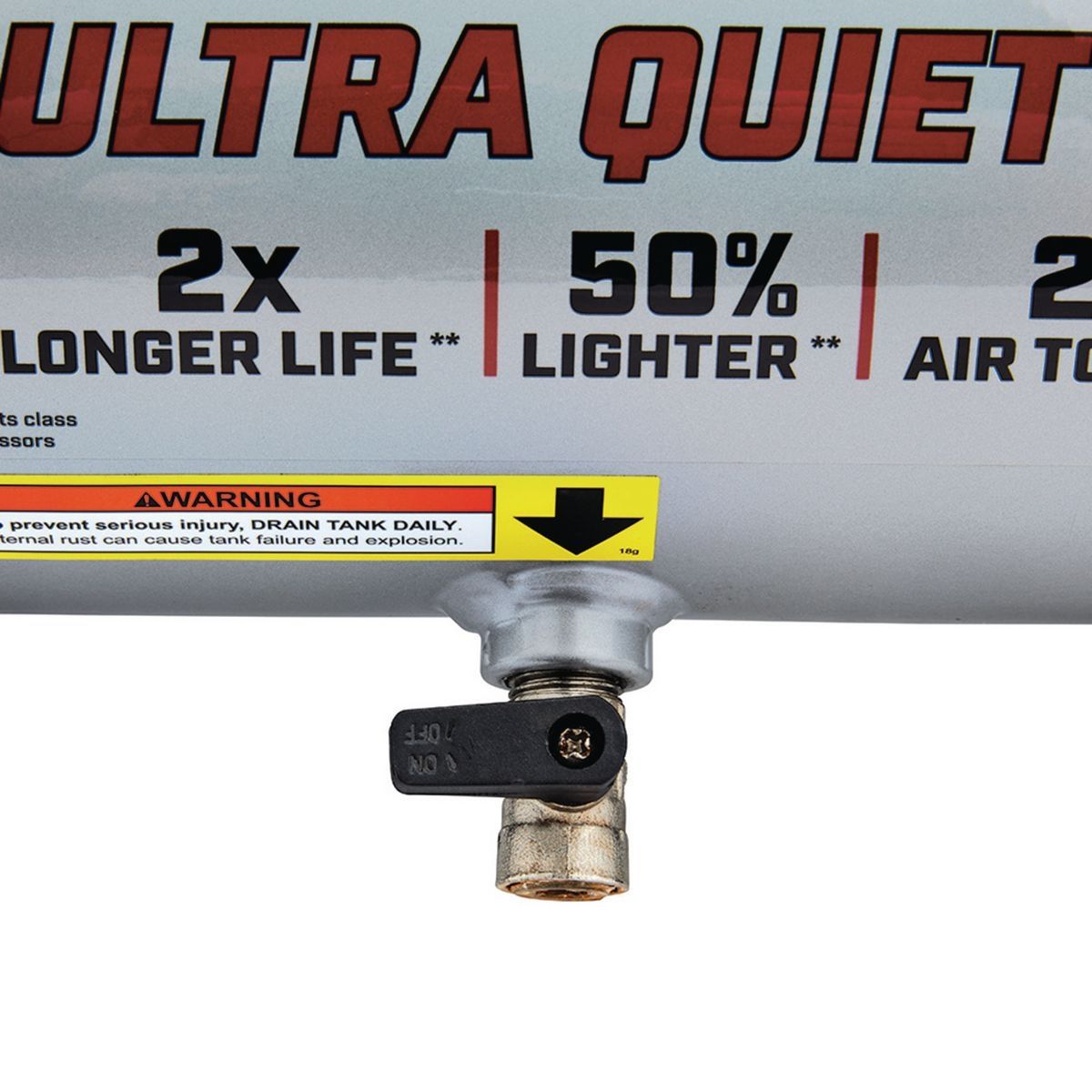 FORTRESS 1 Gallon, 135 PSI Ultra Quiet Oil-Free Hand-Carry Jobsite Air Compressor