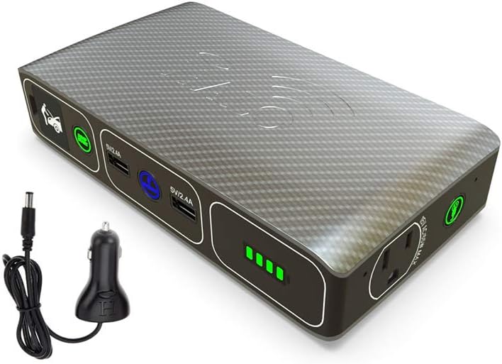 HALO Bolt Wireless ACDC - 44400 mWh Car Jump Starter with AC Outlet and Car Charger, Gold Marble (HALO Bolt ACDC Wireless)