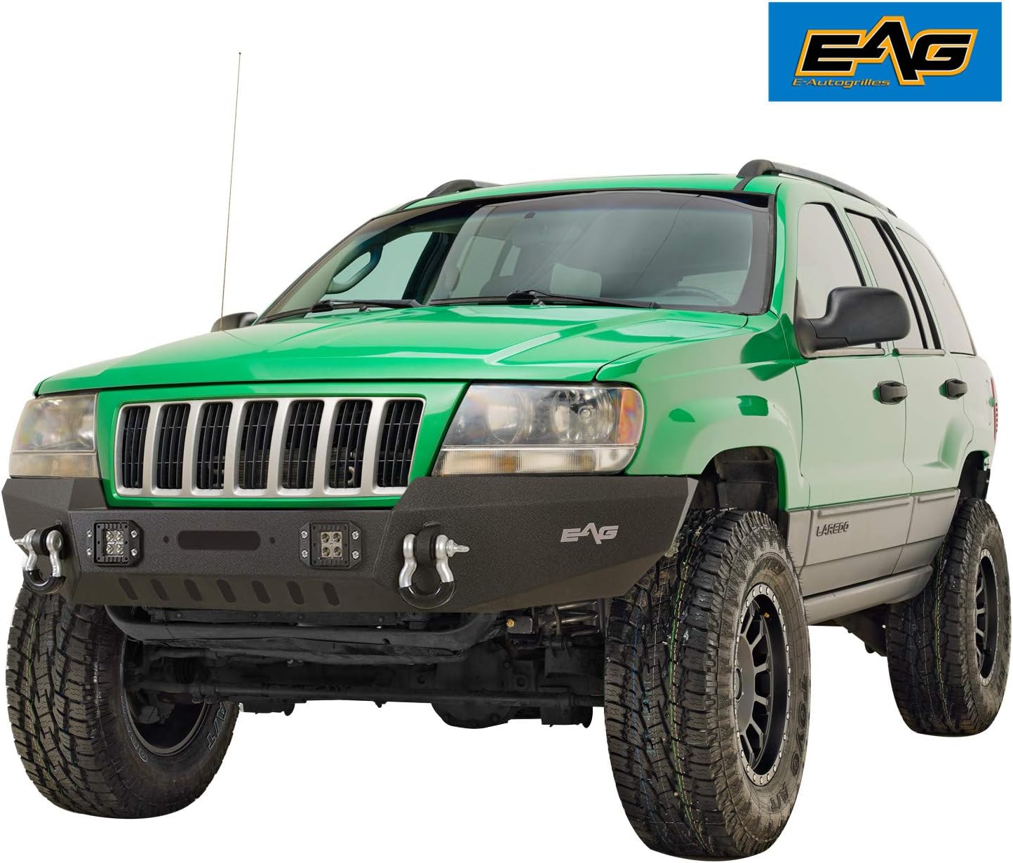 EAG Assembled Front Bumper with LED lights Compatible with 1999-2004 Grand Cherokee WJ