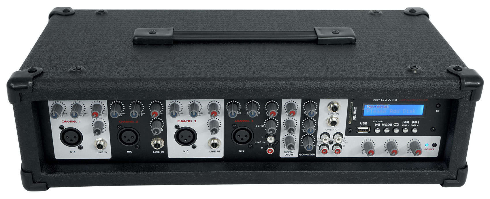 Rockville RPG2X10 Package PA System Mixer/ Amp+10 inch Speakers+Stands+Mics+ Bluetooth