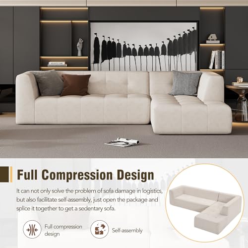 110.2 X 72.8'' Modular Sectional Couch,Chenille Fabirc L Shaped Sofa, 3 Seat Modern Corner Sofa Couch for Living Room, Office(not Include Pillow)