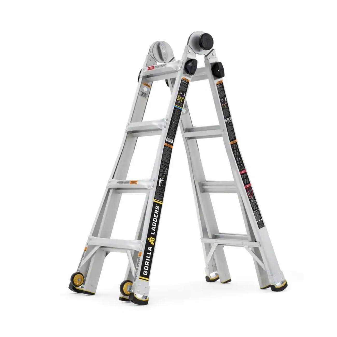 Gorilla Ladders Reach MPXW Aluminum Multi-Position Ladder with Wheels