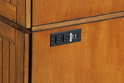 Murphybedz Tuscany Murphy Cabinet Chest Bed with Charging Station 6 Inch, Queen (Blonde Oak)…