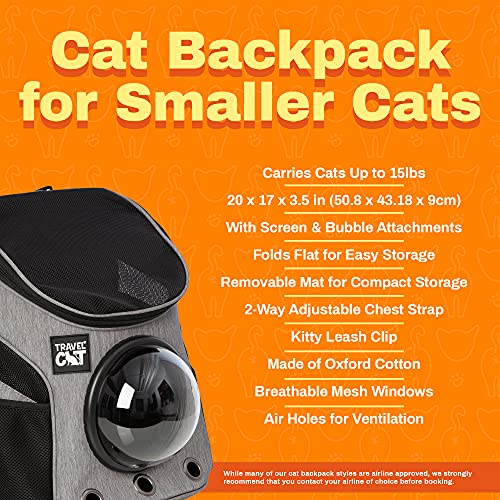 Fat Cat Backpack Carrier - Airline Approved Cat Carrier with Space Capsule Bubble for for Small Cats, Kitten - Premium Stray Cat Carrier Backpack for Outdoor, Travel, Hiking, Pet Supplies