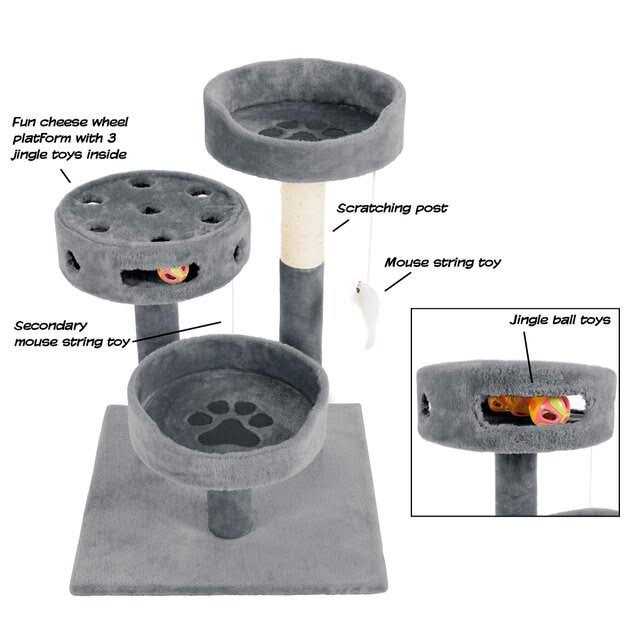 Pet Adobe 3-Tier Cat Tower &amp; Interactive - Pet Supplies online store