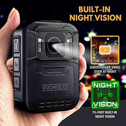 Promnico Police Body Camera for Law Enforcement Wearable Video + Audio Body Camera with Night Vision for Security Guards, Police