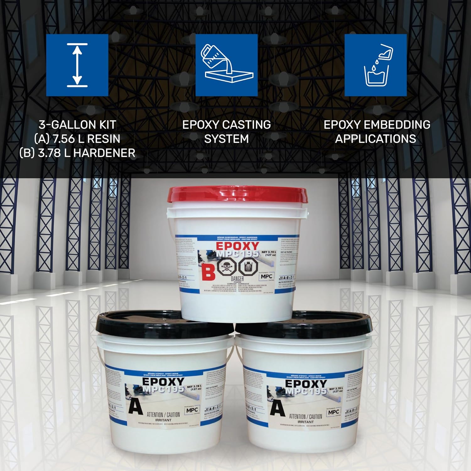 MPC-195 Epoxy Casting Kit, Low-Exotherm Casting, Embedding, and Encapsulation Kit for Versatile Use