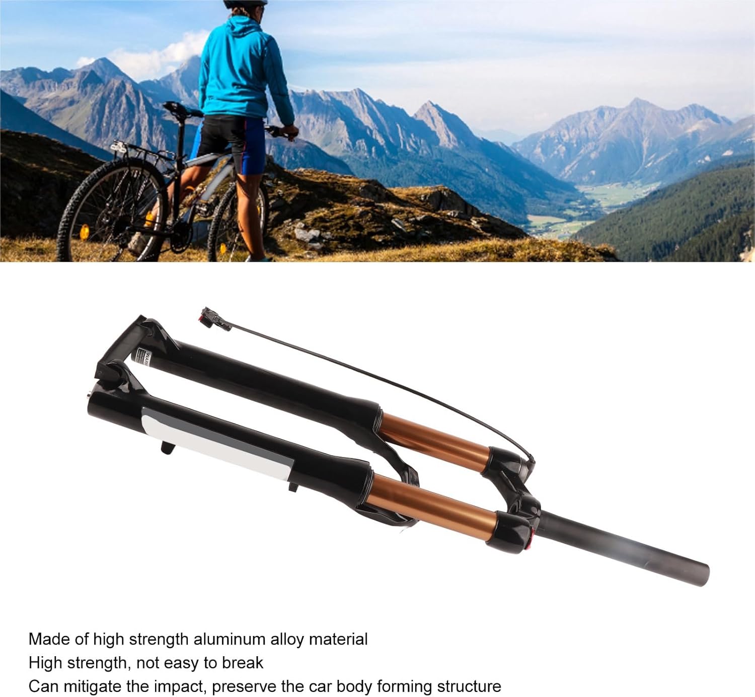 VGEBY 24 Inch Mountain Bike Front Fork Shock Absorb Quick Release Wire Control Bike Suspension Fork
