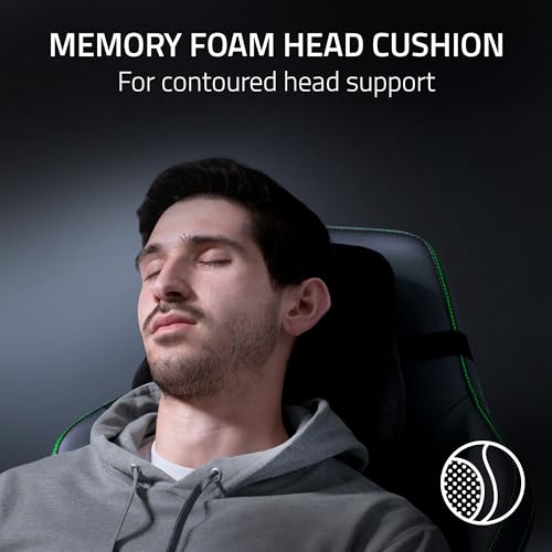 Razer Iskur V2 Gaming Chair: Adaptive Lumbar Support - Adjustable Lumbar Curve - High Density Foam Cushions - Reactive Seat Tilt &152-degree Recline - 4D Armrests - Synthetic Leather - Black