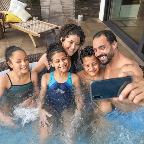 Bestway SaluSpa St Moritz AirJet 5 to 7 Person Inflatable Hot Tub Round Portable Outdoor Spa with 180 AirJets and EnergySense Energy Saving Cover