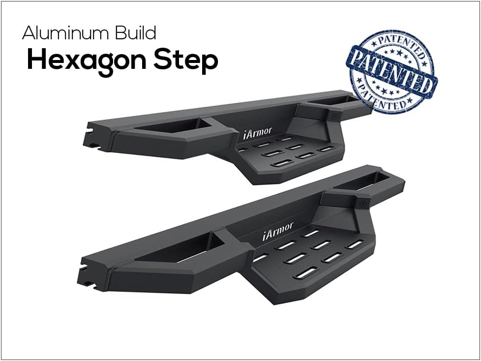 APS iArmor 6.5in Nerf Bars Drop Steps Square Tube Rocker Guards Compatible with Dodge Ram 1500 2500 3500 Regular Cab 09-18