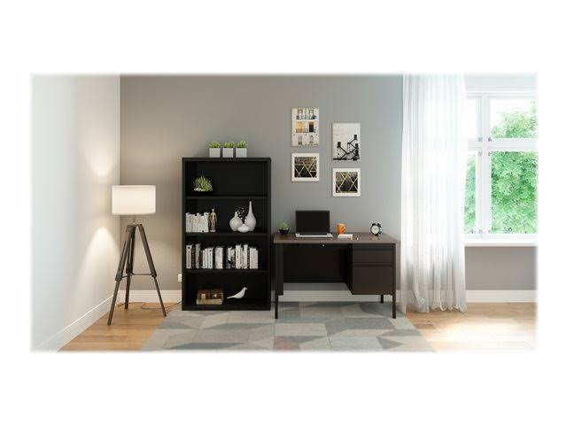 Hirsh 4 Shelf Metal Bookcase in Black
