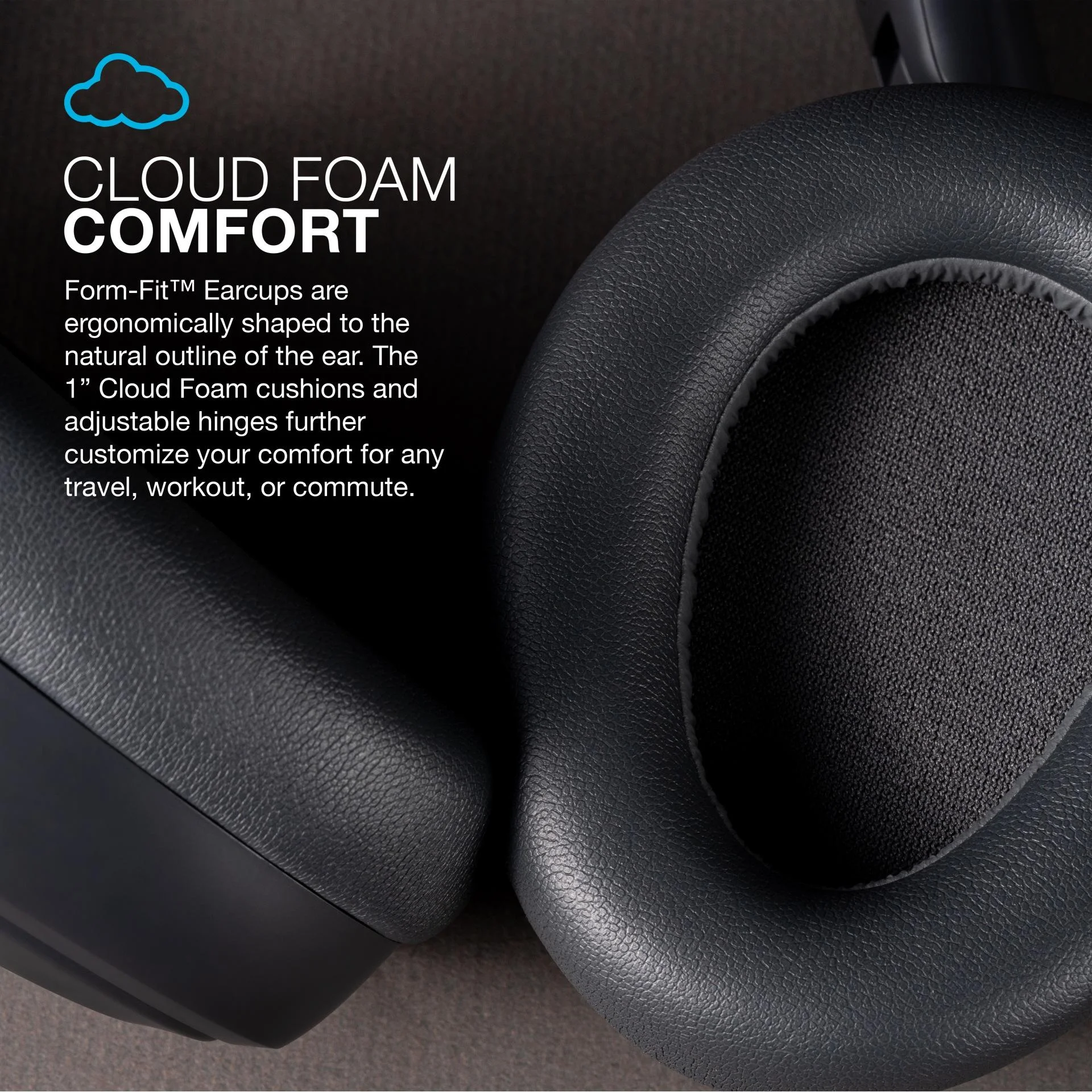 JLab JBuds Lux Active Noise Cancellation Bluetooth Over Ear Headphones, Multipoint, Fast Charge, Graphite