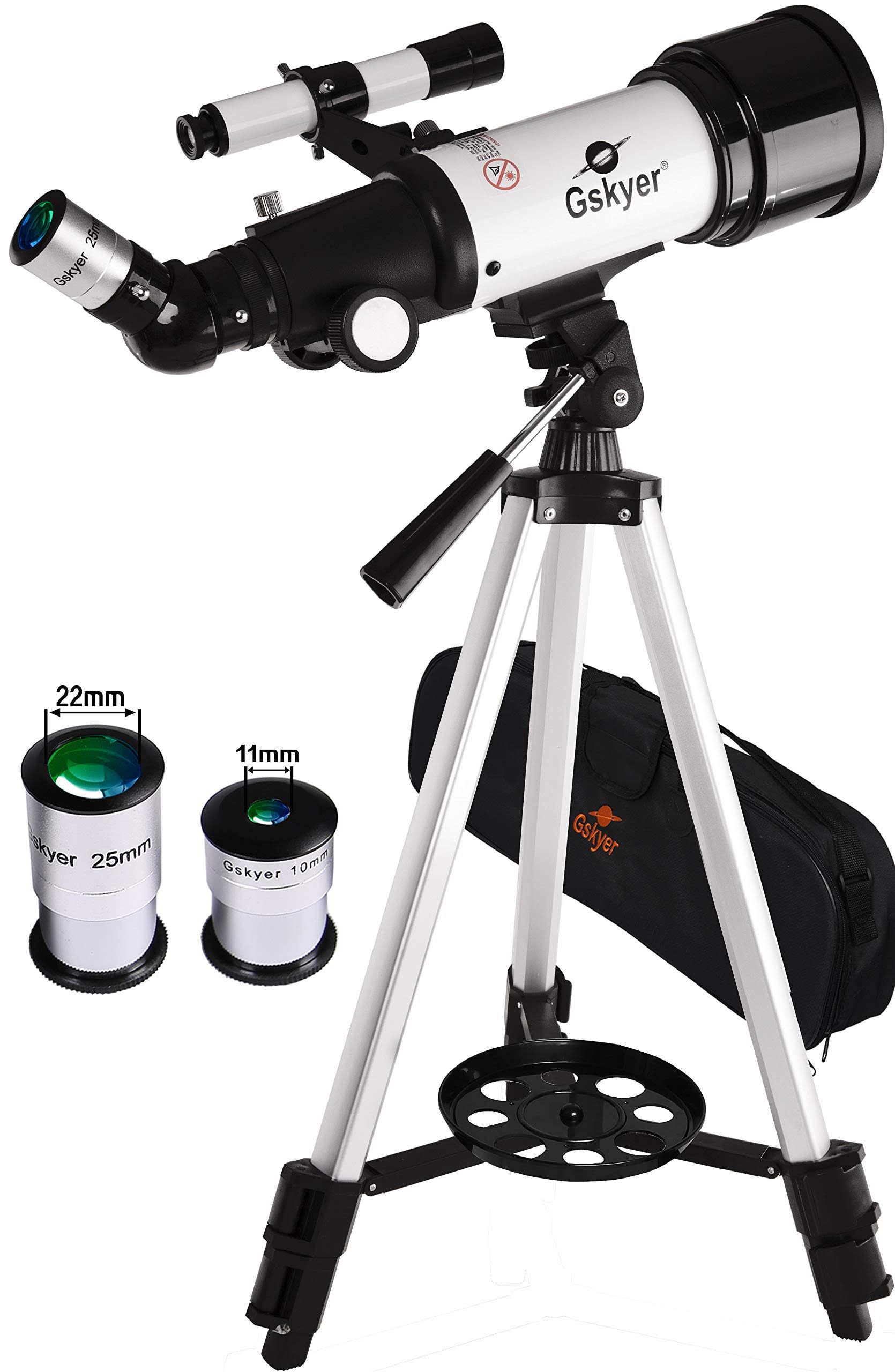 Gskyer Telescope, Travel Scope, 70mm Aperture 400mm AZ Mount Astronomical Refractor Tel