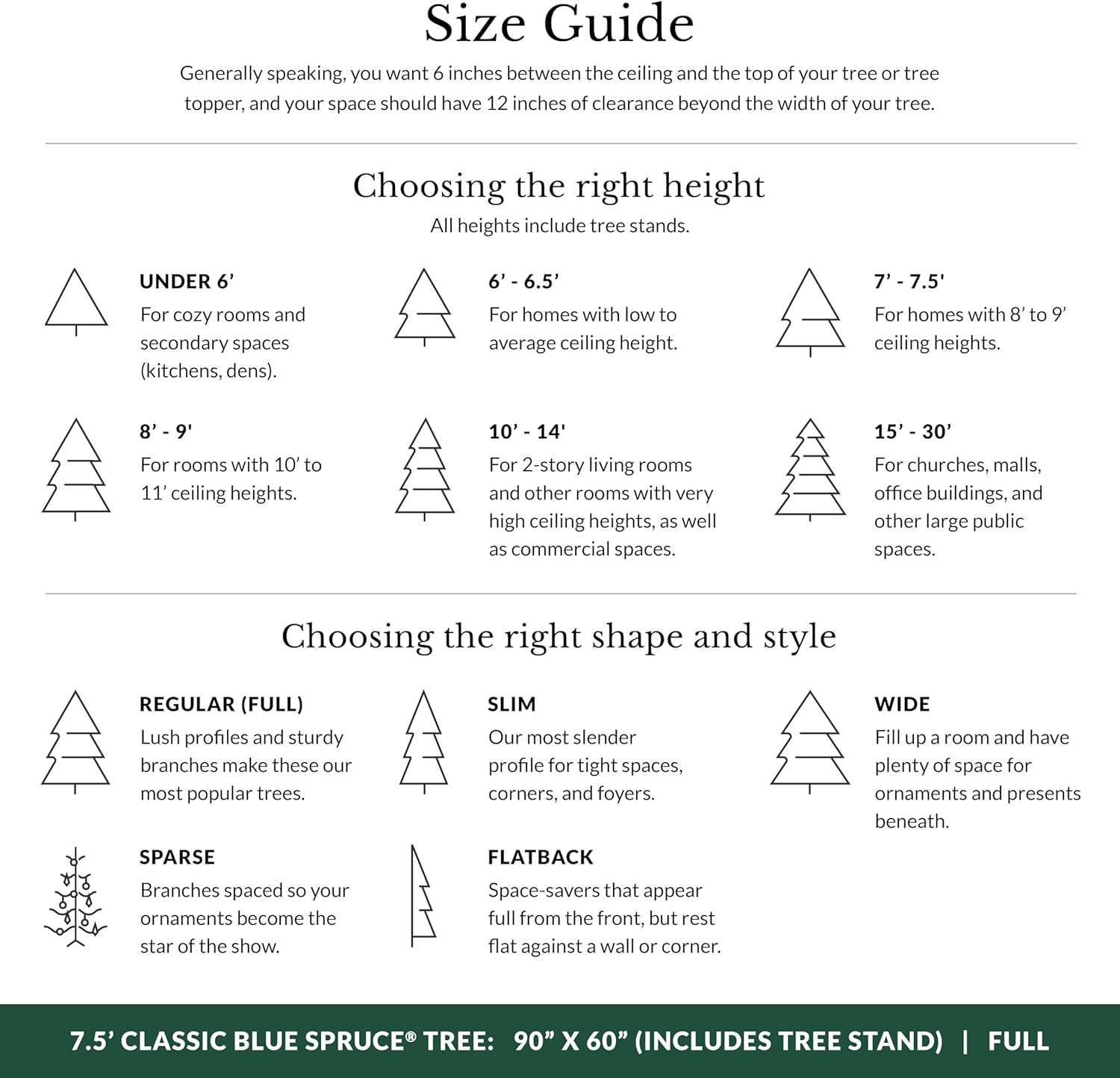 Balsam Hill 7.5ft Pre-Lit Classic Blue Spruce - Artificial Christmas Tree with 1000 Clear Incandescent Lights, Easy Plug Technology, Premium Stand for Indoor Holiday Decorating