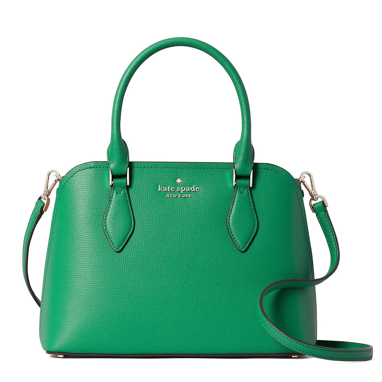 Kate Spade New York Women's Darcy Refined Grain Leather Small Satchel  (Green Bean)
