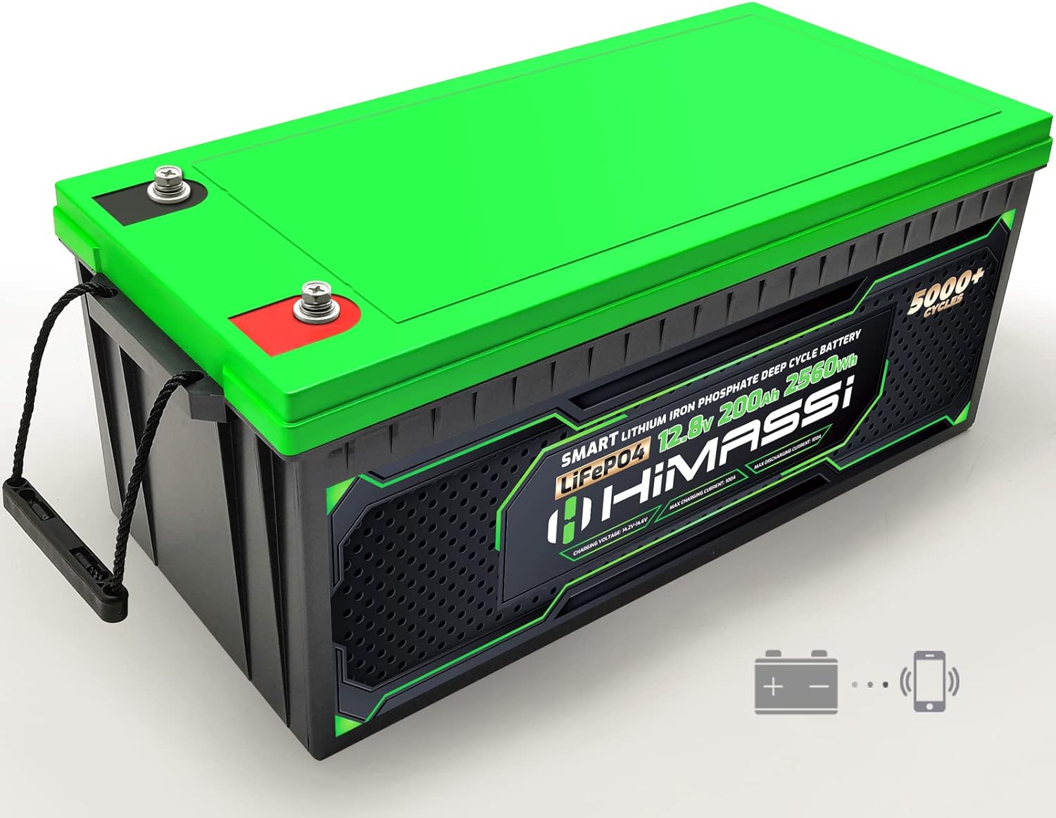 LiFePO4 Battery, 12V 400Ah Lithium Battery, Built-in 250A BMS, Lithium Ion Battery for Trolling Motor, Solar, Marine, RV Car, Camper, Home Storage, Off-Grid System