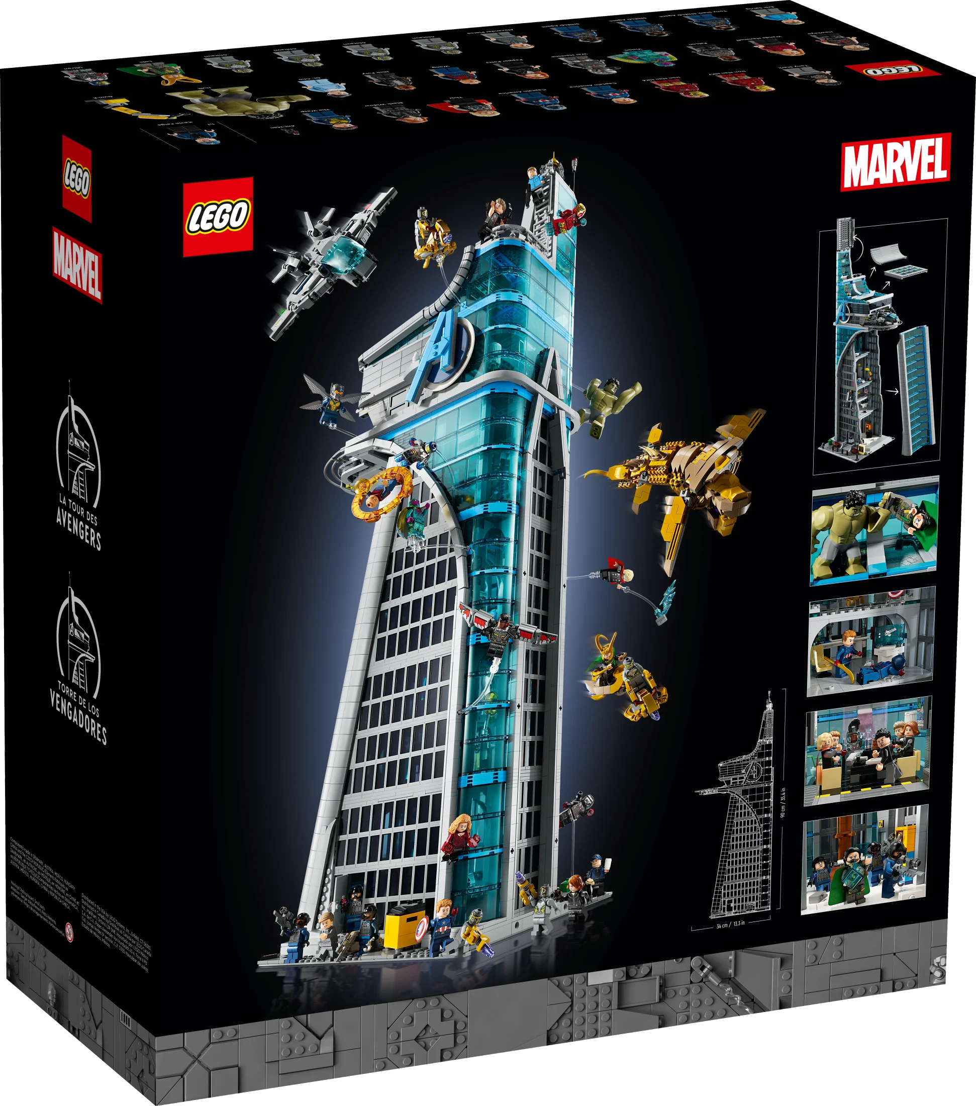 LEGO Marvel Avengers Tower Building Kit, Detailed Recreation of the Iconic HQ Featuring Classic Movie Scenes, 31 Figures and Authentic Accessories, Gift for Marvel Fans and Model-Makers, 76269