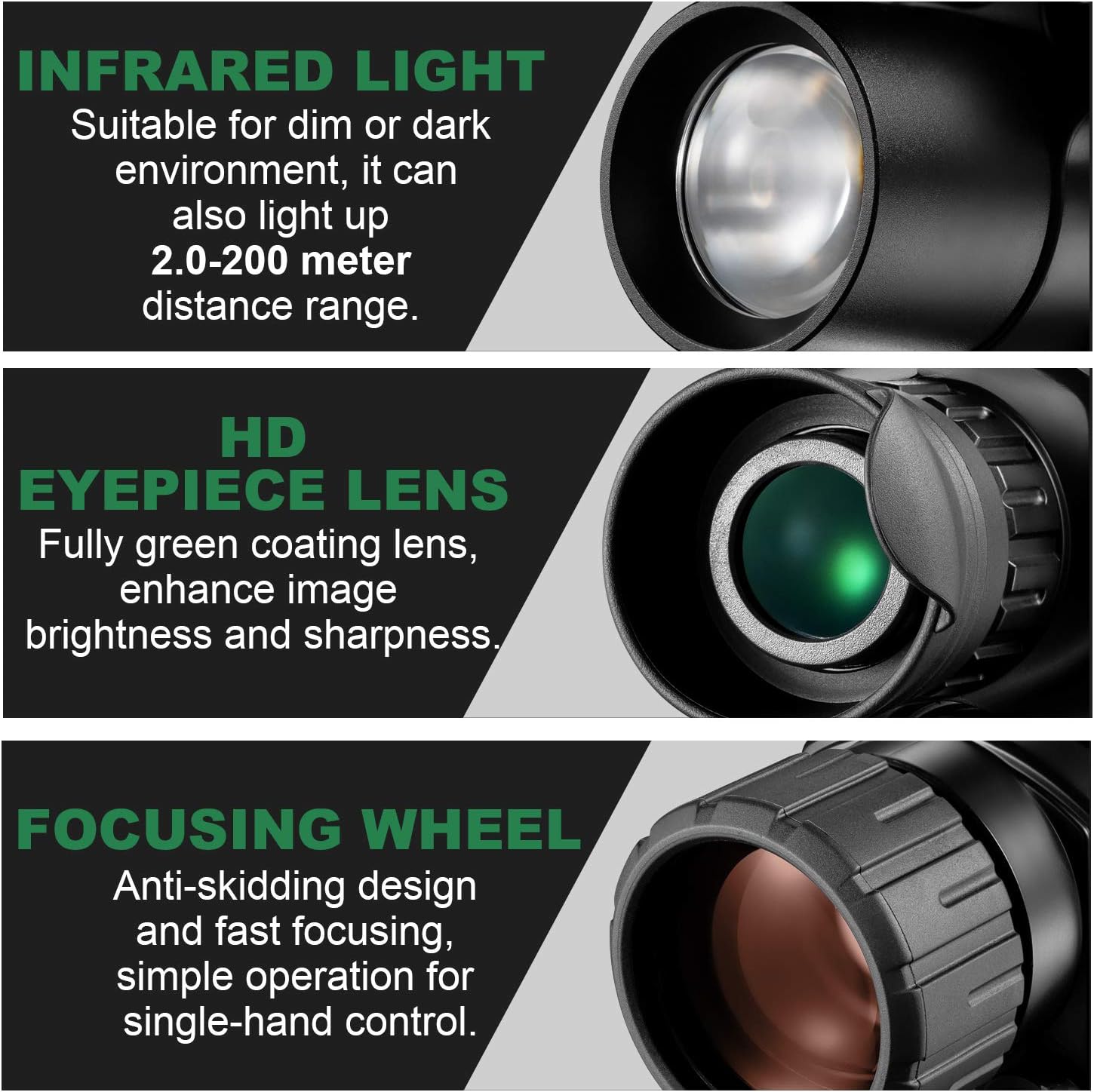 8x40 Infrared Night Vision Monocular Digital Camera with Video Playback USB Output Function for Hunting and Wildlife 200m in Darkness 8G TFCard