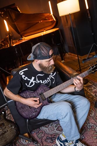 AKLOT Muti-Tone Electric Guitar with Coil-Split: Roasted Maple Neck, Flame Maple Graphic Top, Dual Humbuckers Pickups, Beginner Guitar Kit with Gig Bag, Lesson Book, Strap, Picks, Violet Venom