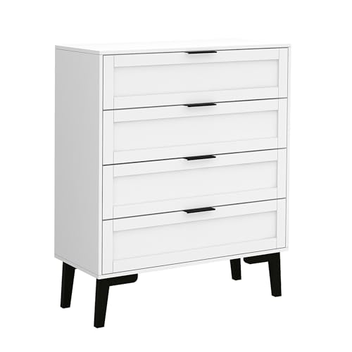 TaoHFE 6 Drawer Dresser for Bedroom Modern White Chest of Drawers for Nursery Wood Dresser for Kids Horizontal Dressers & Chests of Drawers for Bedroom Living Room (White/ 6 Drawer)