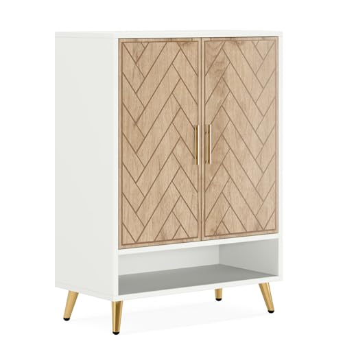 Tribesigns Shoe Cabinet with Doors, 6-Tier 24 Pairs Shoe Storage Cabinet for Entryway, Wooden Entryway Shoe Cabinet with Adjustable Shelves for Living Room, Bedroom (Brown)