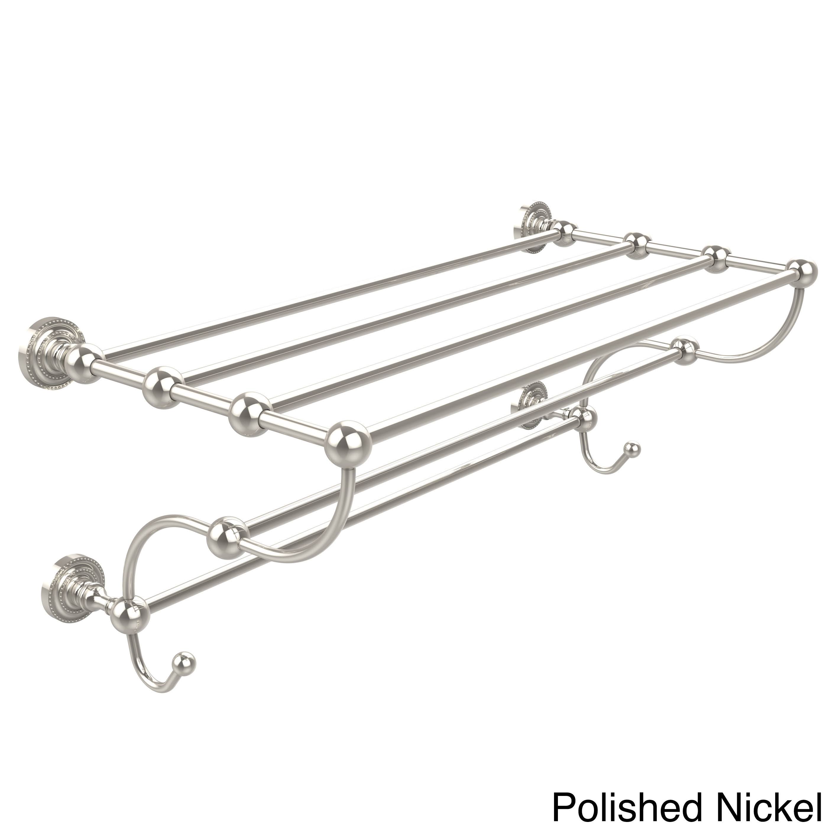 Allied Brass Dottingham Collection 24 inch Train Rack Towel Shelf Polished Nickel