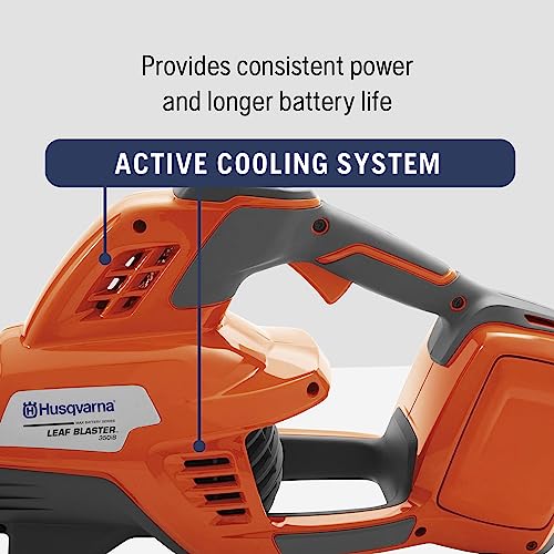 Husqvarna Leaf Blaster 350iB Battery Powered Cordless Leaf Blower, 200-MPH 800-CFM Battery Leaf Blower with Brushless Motor and Quiet Operation, 40V Lithium-Ion Battery and Charger Included
