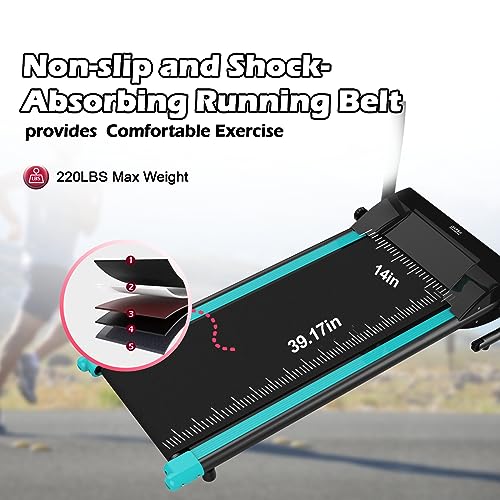 Folding Treadmill-Walking Pad-Treadmills for Home/Office-2.5 HP Portable Electric Foldable Treadmill Running Exercise Machine Compact Treadmill Fitness Workout Jogging