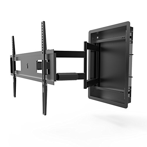 Kanto R300 Recessed In-Wall Full Motion Articulating TV Mount for 32-inch to 55-inch TVs | Ultra Low Profile | Swivel and Tilt Capable | Cable Management for Clean Setup | Black