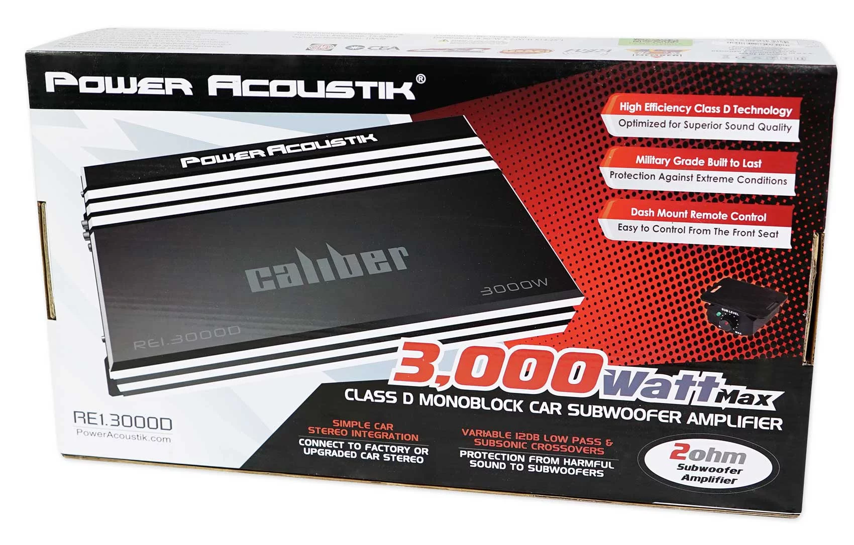 Power Acoustik RE1-3000D 3000 Watt Mono Amplifier Car Stereo Amp