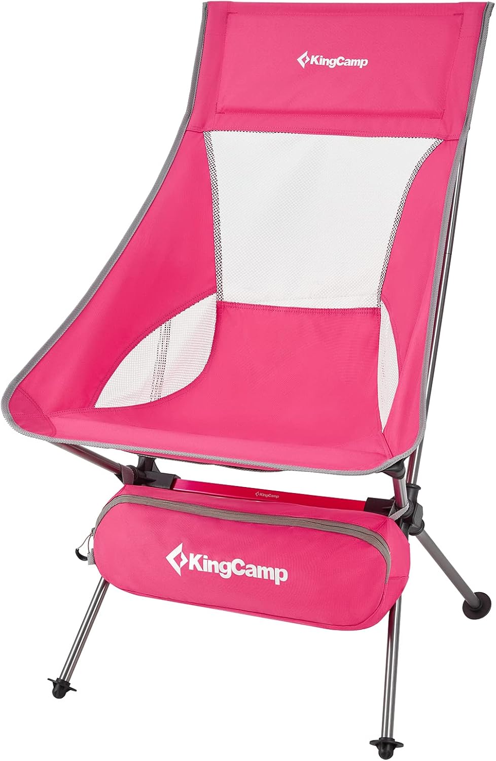 KingCamp Ultralight High Back Folding Camping Chairs Adults with Armrest, Upgrade All-Aluminum Alloy Bracket, 2 Pack Lightweight Camping Chair Camp Compact Portable Outdoors with Carry Bag
