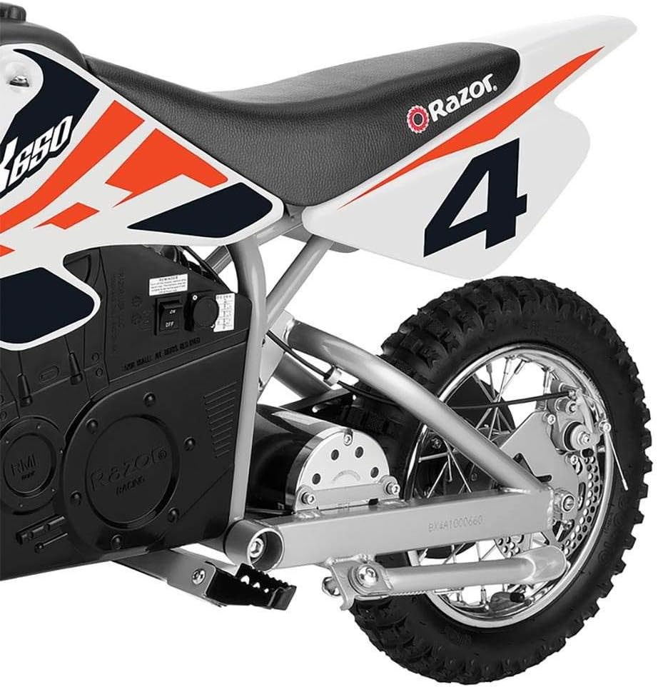 Razor MX650 Dirt Rocket Ride On High-Torque Electric Motocross Motorcycle Dirt Bike, Speeds up to 17 MPH, 1 Orange & 1 Black