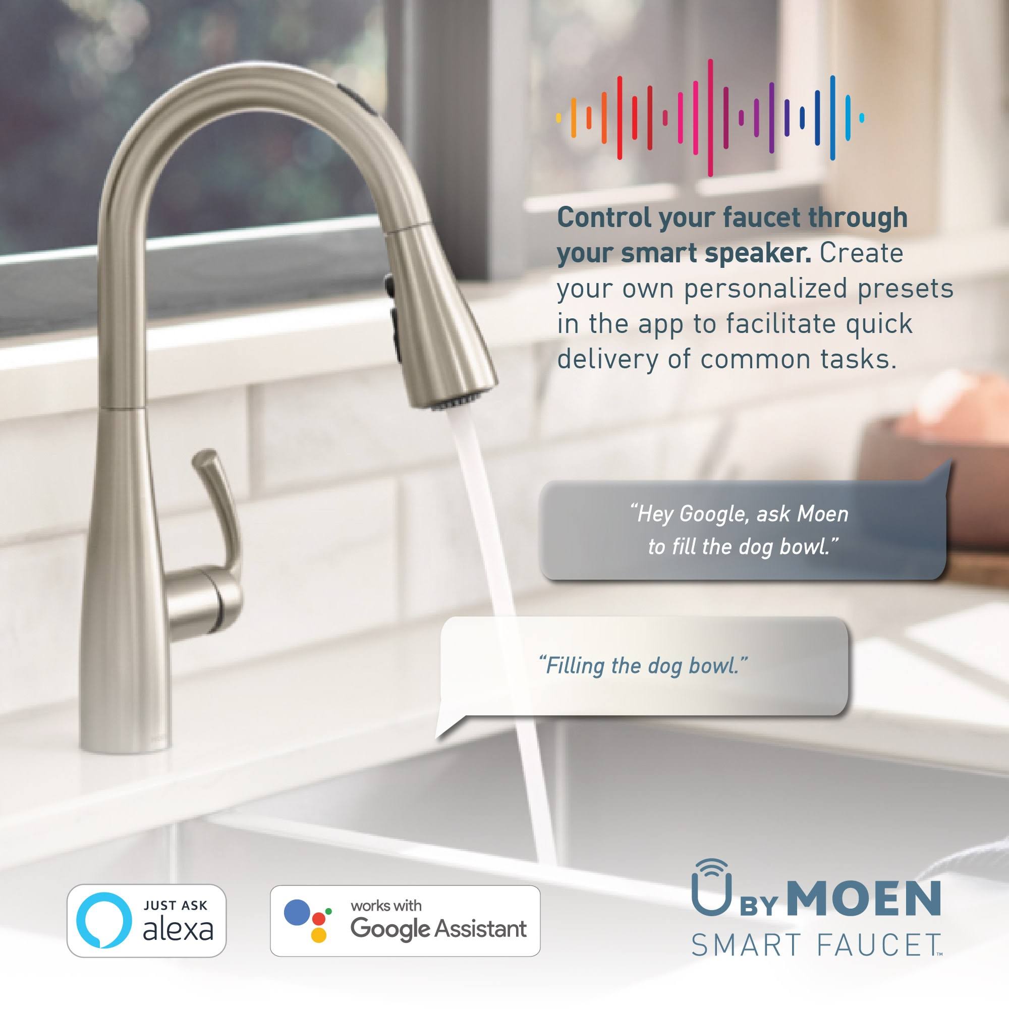 Moen 7864EVC Sleek One-Handle Voice Activated Pulldown Kitchen Faucet - Chrome
