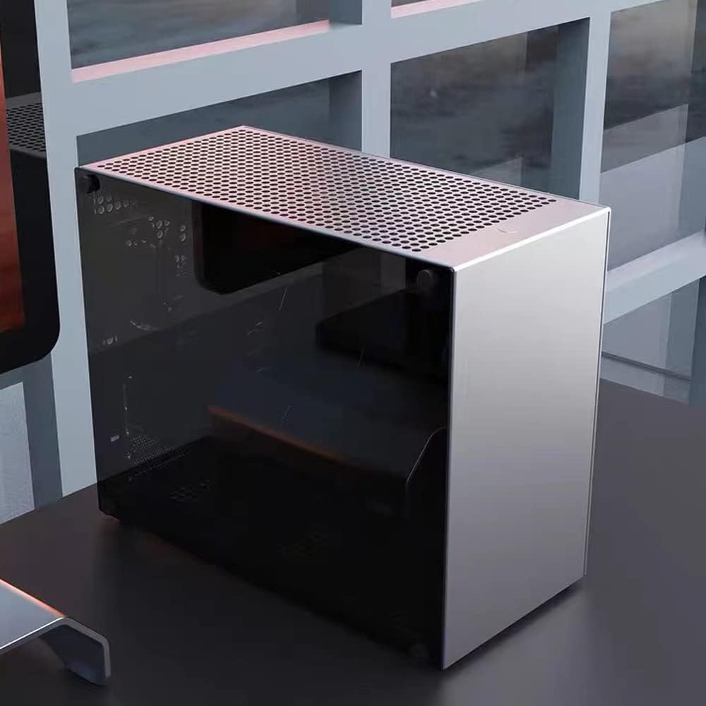 Aluminum Alloy Computer Case ZZAW C2, Support MATX Motherboard ATX SFX Power Supply Desktop PC Mini Micro Slim Portable 2022 Mid Tower Small Chassis with Tempered Glass for Gaming and Home Use