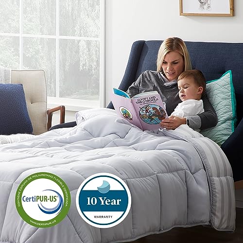 Lucid 5 Inch Firm Gel Memory Foam Mattress + Premium 100% Waterproof Cotton Terry Top Mattress Protector - Twin Size