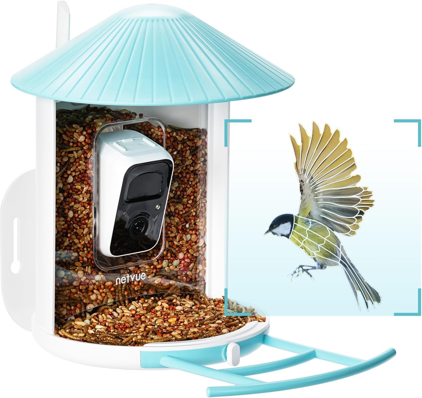 NETVUE Smart Bird Feeder with Camera, Auto Capture Bird Video & Notify, Battery Powered Wireless Outdoor Bird Watching Camera, Ideal Gift for Bird Lover