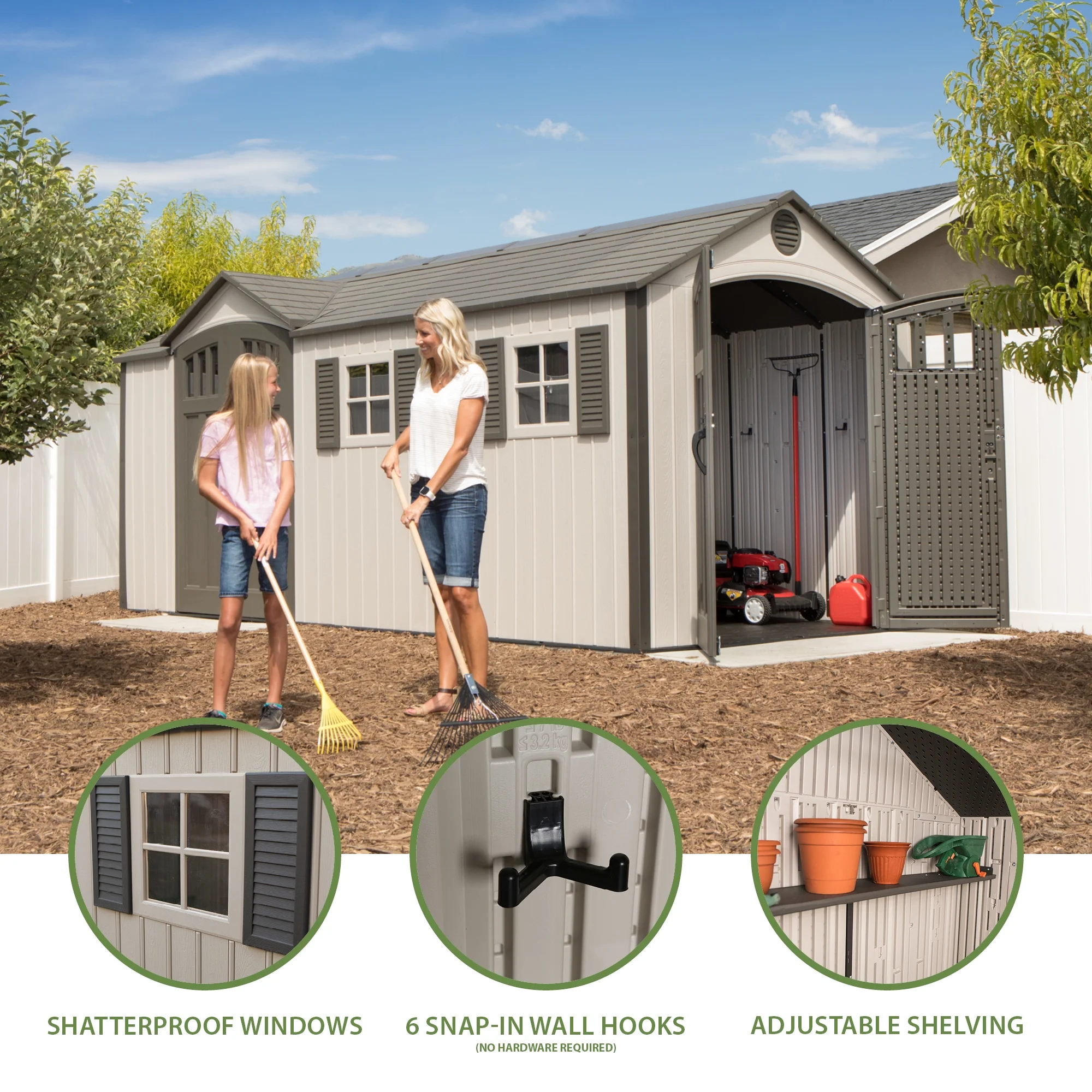 Lifetime 17.5 ft. x 8 ft. Outdoor Storage Shed - 60213