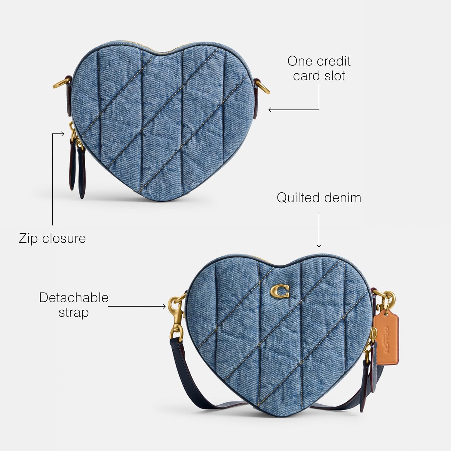 Coach Heart Crossbody, Indigo